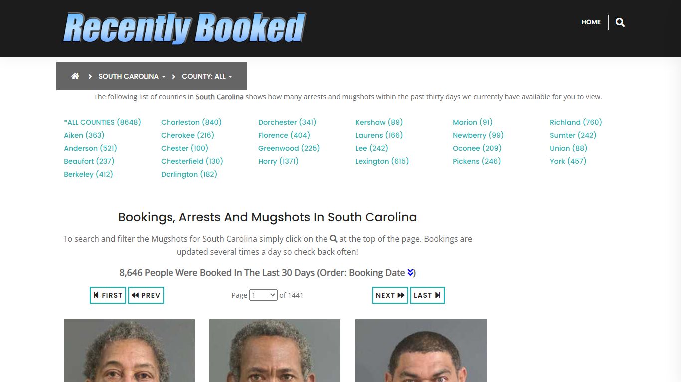 Recent bookings, Arrests, Mugshots in South Carolina - Recently Booked
